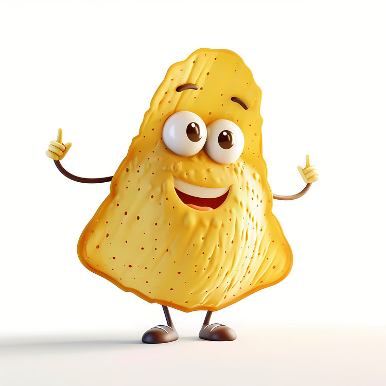 Potato Chip,3d Cartoon Character,Smiling