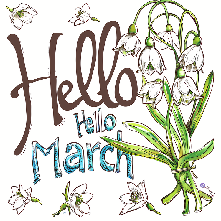 Hello March,Spring,Flower