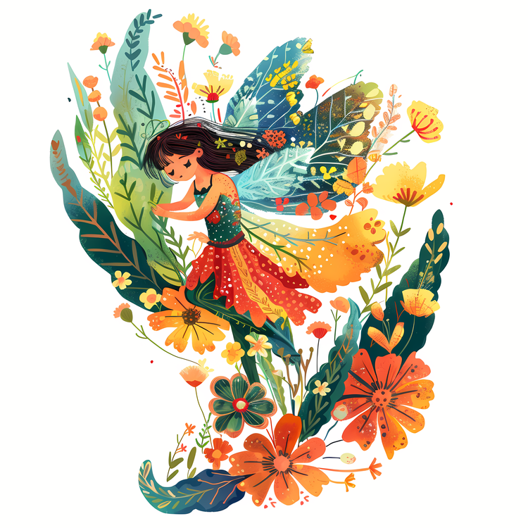 Flower Fairy,Watercolor,Digital Painting