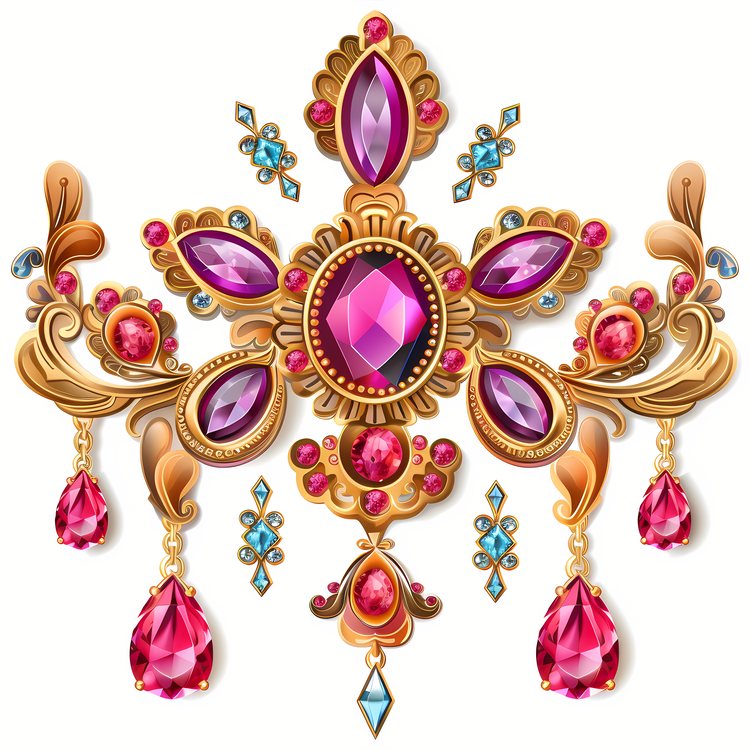 Gold,Pink Gems,Jewelry