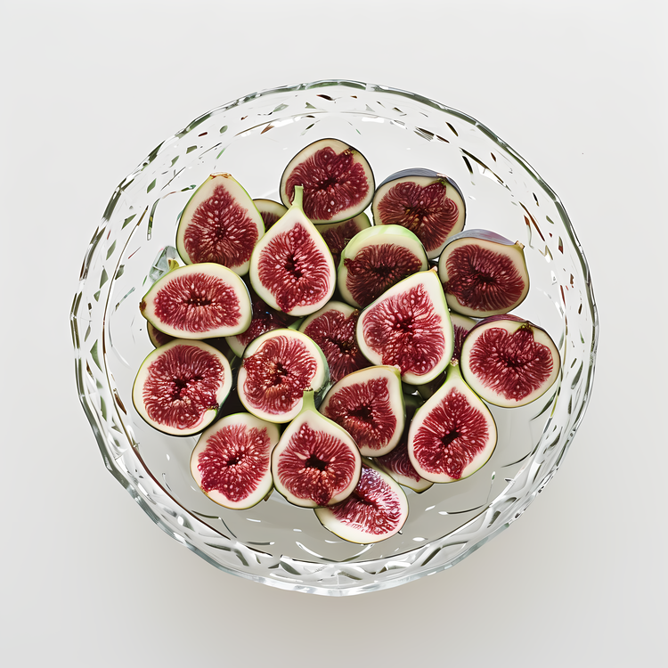 Sliced Figs,Glass Bowl,Fresh Fruits
