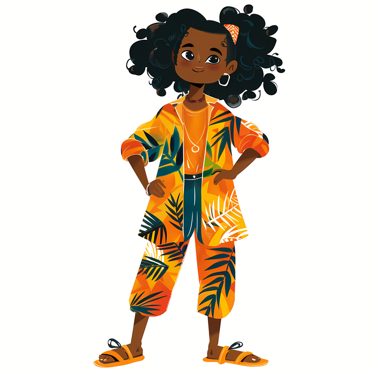 African Cartoon Girl,Girl,Cartoon
