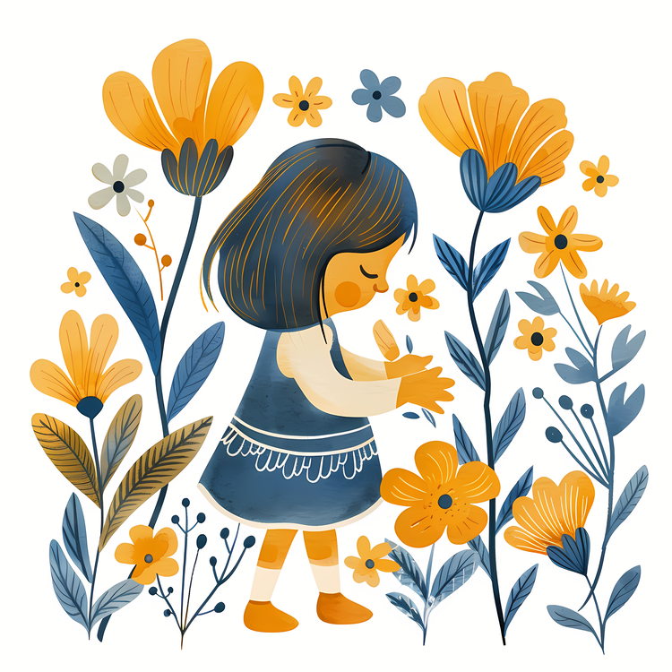 Little Girl,Girl,Flowers