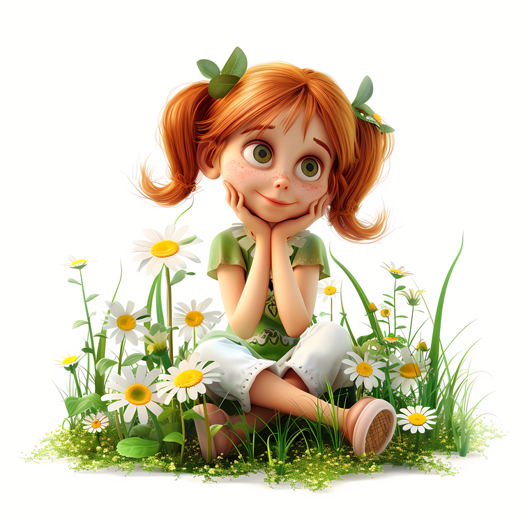 Spring Time,Girl And Flower,Cute