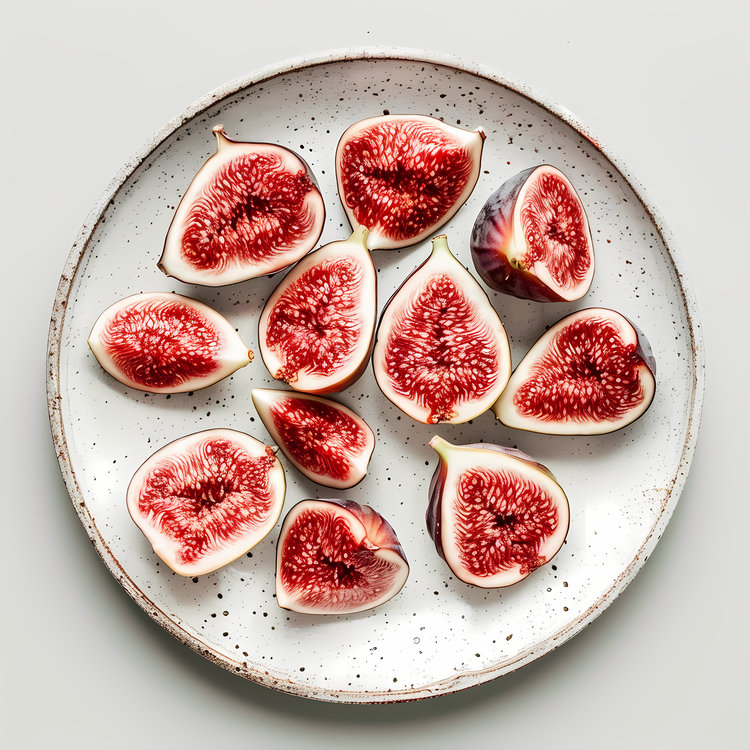 Sliced Figs,Plates,Fruit