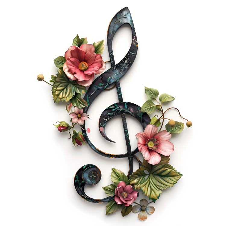 Music Note,Musical Notes,Flower Bouquet