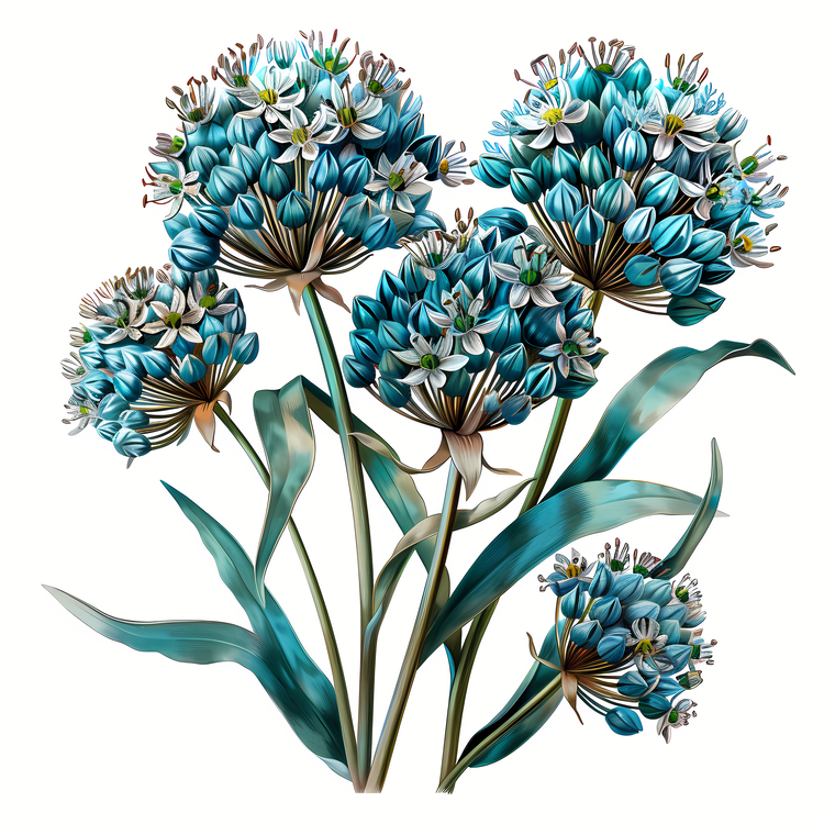 Giant Allium,Blue Flowers,Bouquet