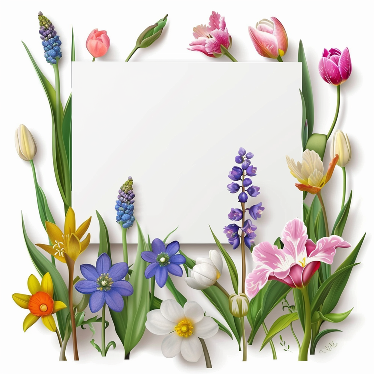 Spring Flowers,Sign Board,Floral Background
