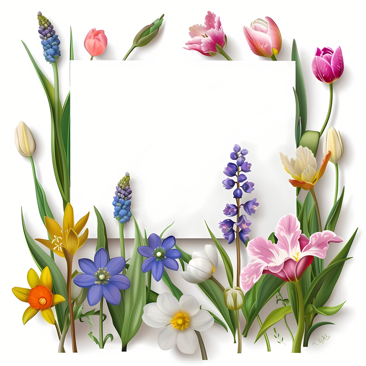 Spring Flowers,Sign Board,Floral Background