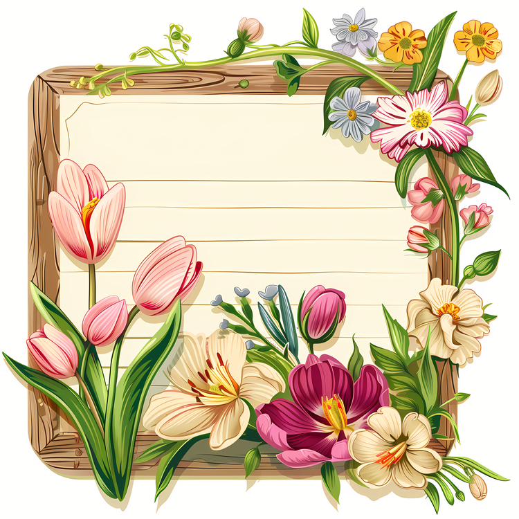 Spring Flowers,Sign Board,Floral Bouquet