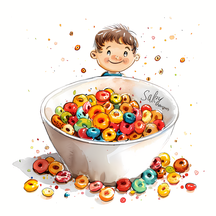 Cereal,Amazing Breakfast,Watercolor