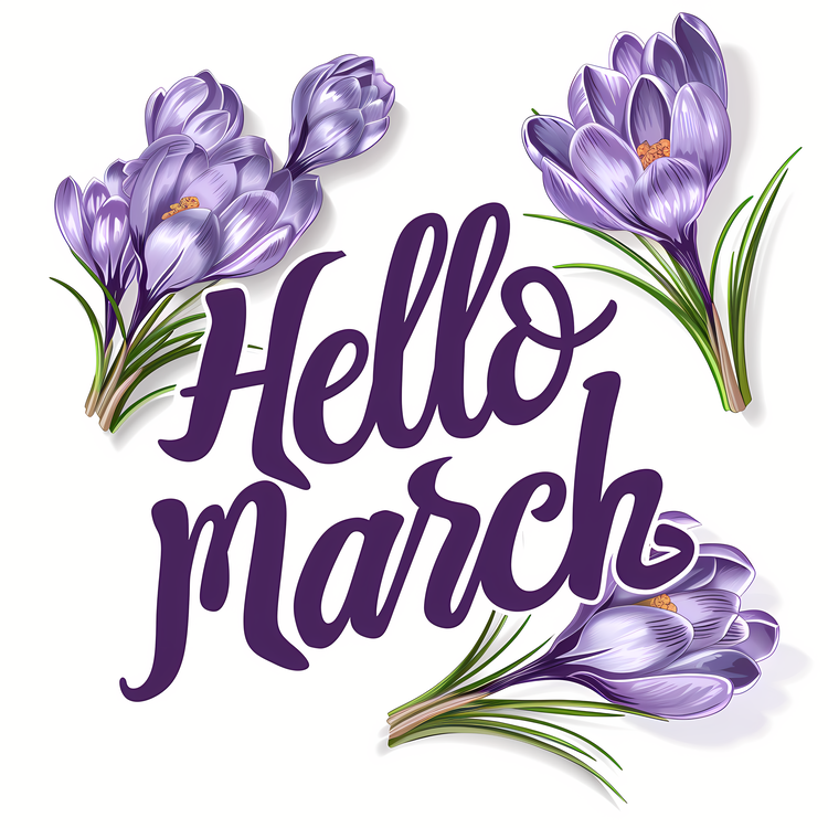 Hello March,Spring Flowers,Purple Flowers