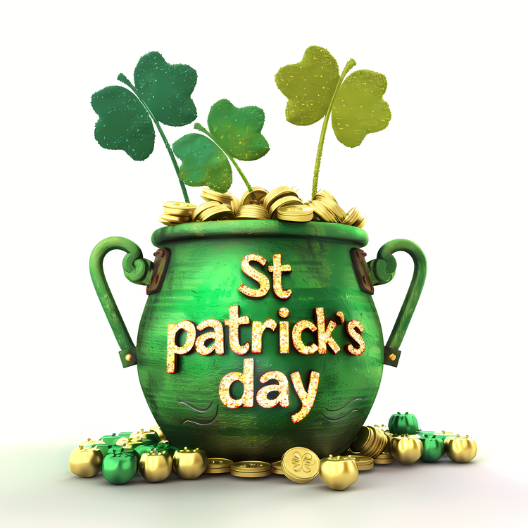 St Patricks Day,Green Pot,Lucky Shamrocks