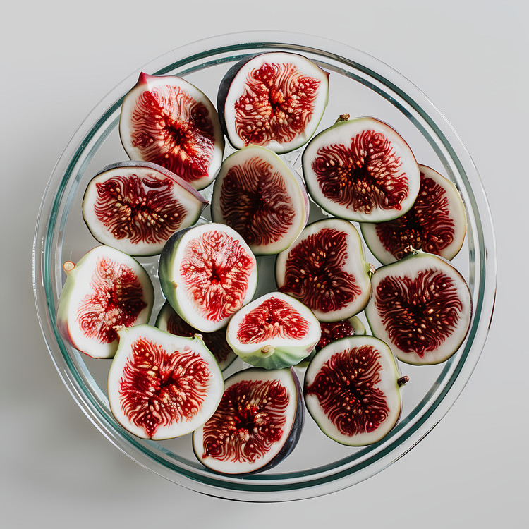 Sliced Figs,Fruit,Plate