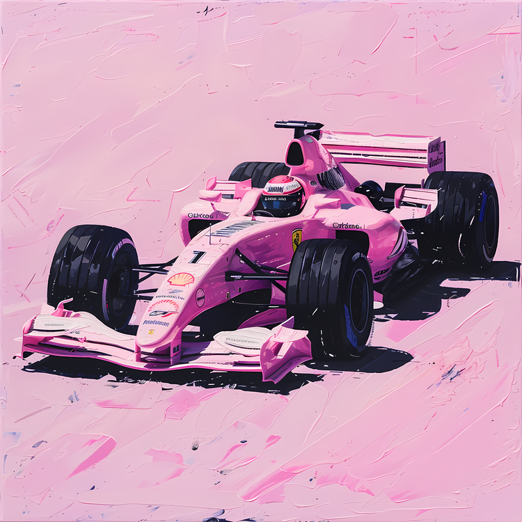 Formula 1 Car,Pink Racing Car,Artwork