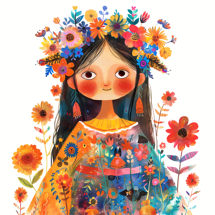 Little Girl,Colorful,Vibrant