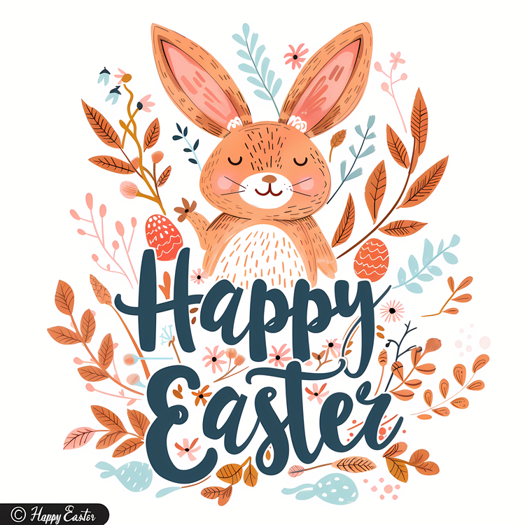 Happy Easter,Easter Card,Bunny