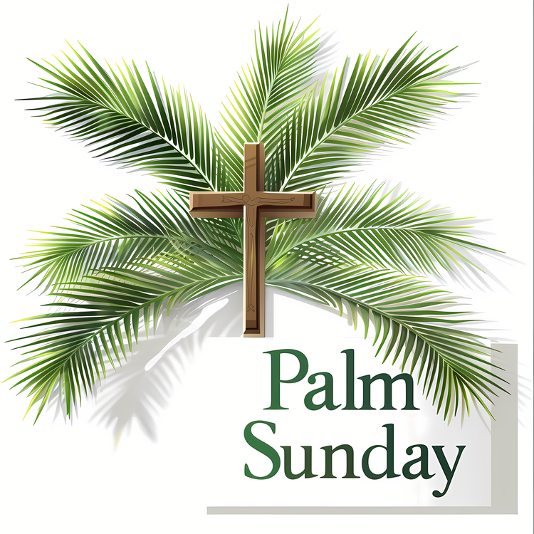Palm Sunday,Palm Tree With Cross,Religious Symbol