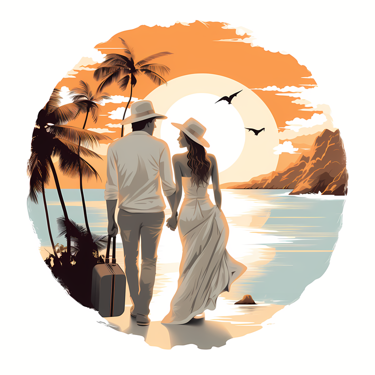 Romantic Couples,Traveler,Beach