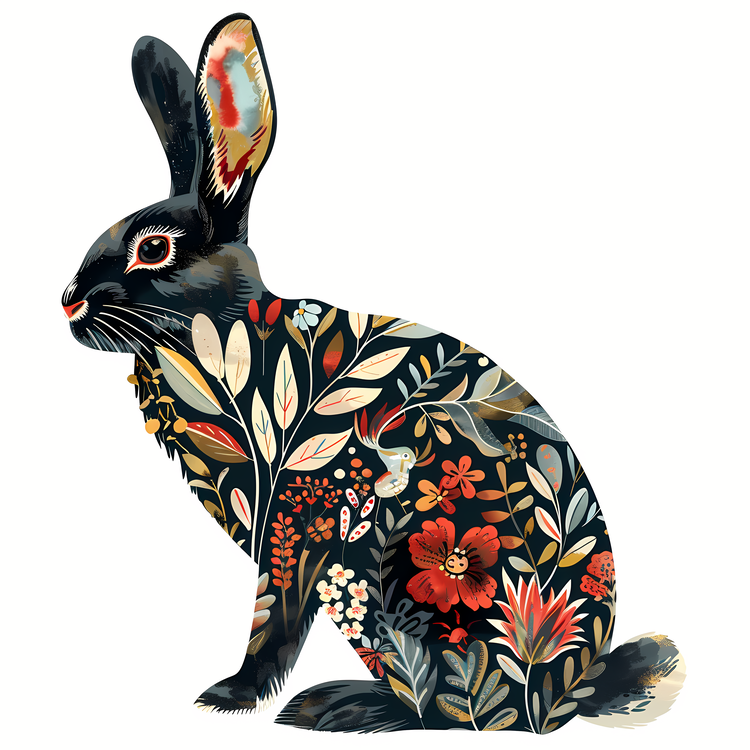 Easter Bunny,Rabbit,Wildflowers