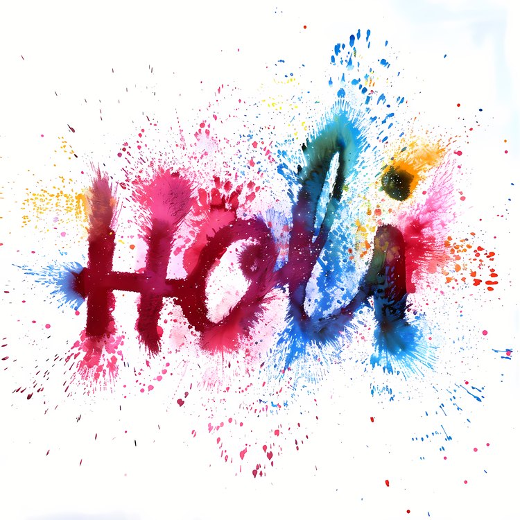 Holi,Painted Words,Colored Letters