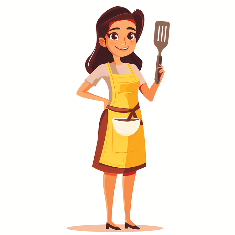 Cartoon Cooking Woman,Cook,Kitchen