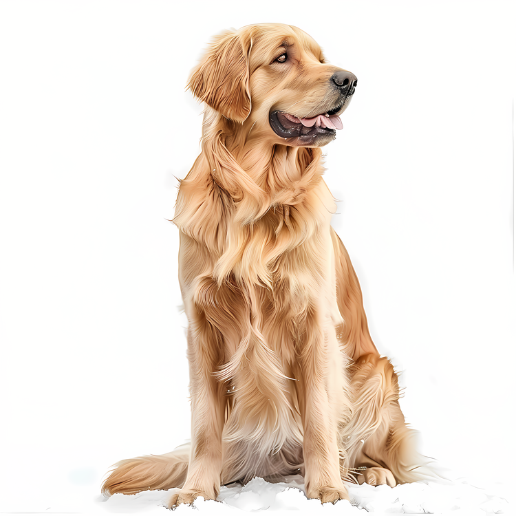 Golden Retriever,Dog,Seated