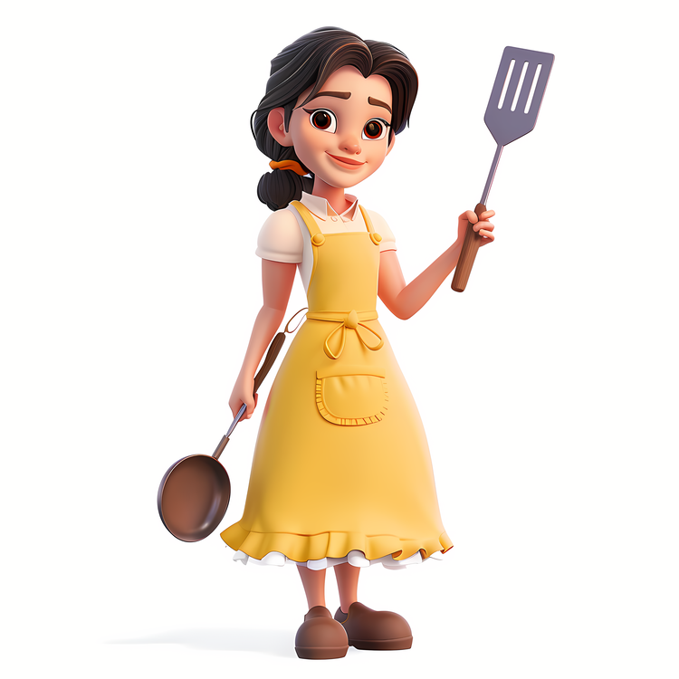 Cartoon Cooking Woman,Chef,Cooking