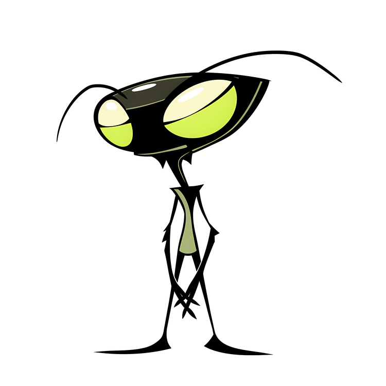 Invader,Green Ant,Cartoon Character
