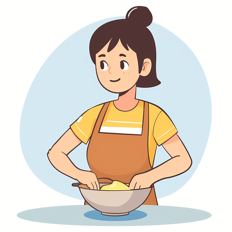 Cartoon Cooking Woman,Kitchen,Cooking