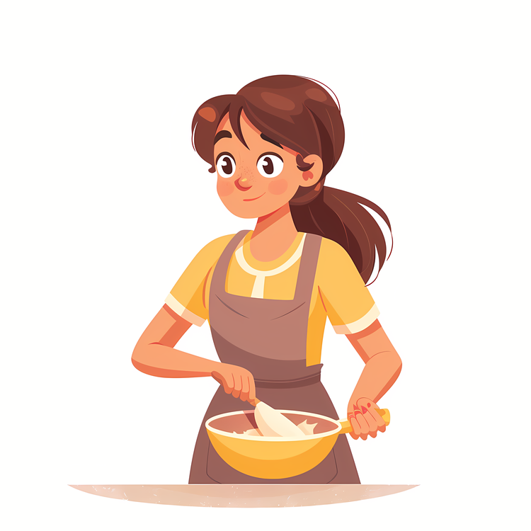 Cartoon Cooking Woman,Cooking,Food Preparation