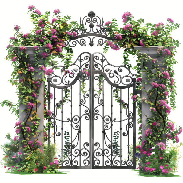 Garden Gate,Flowers,Flowering Plants