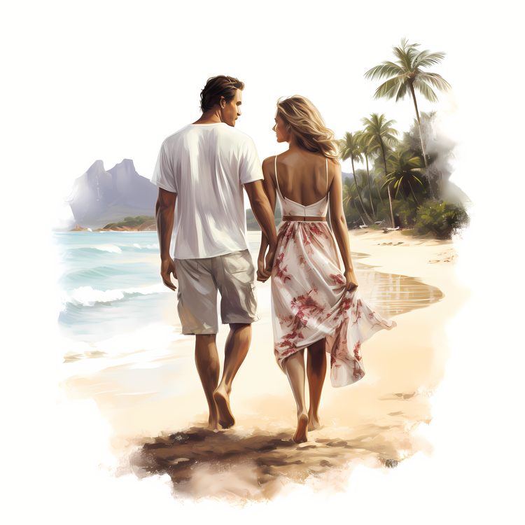 Romantic Couples,Beach,Man