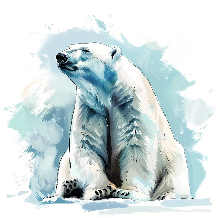 International Polar Bear Day,Polar Bear,Watercolor Painting
