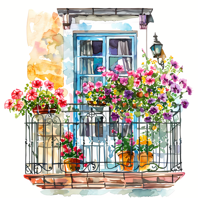 Garden Gate,Flowers,Balcony