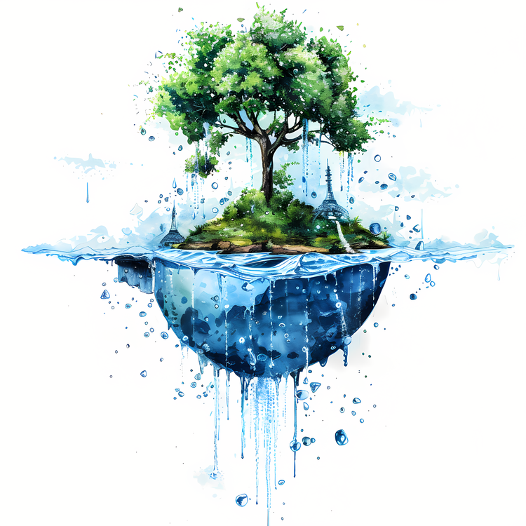 World Water Day,Tree On A Globe,Water Planet