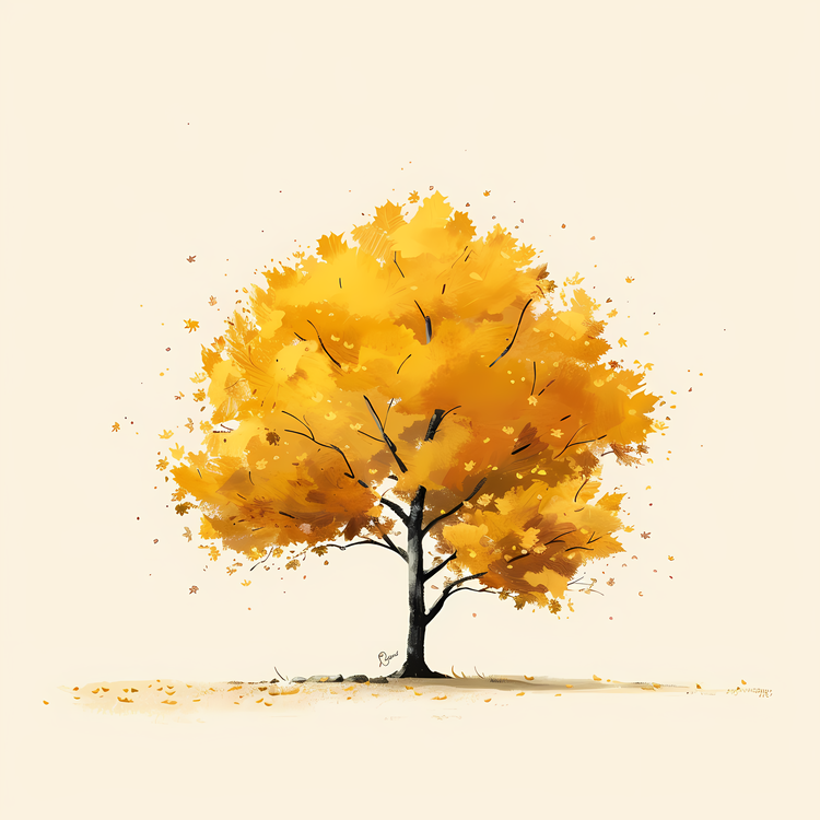 Yellow Maple Tree,Yellow Leaves,Fall Colors