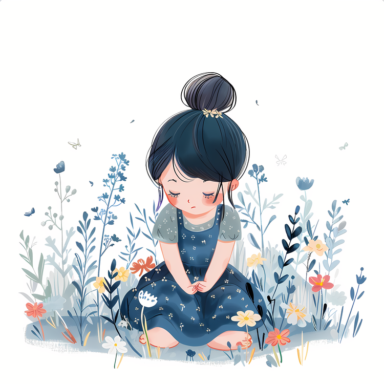 Spring Time,Girl And Flower,Cute