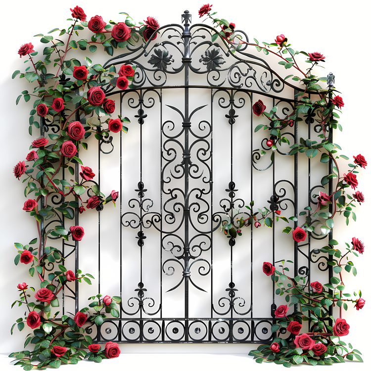 Garden Gate,Flowers,Wrought Iron Gate