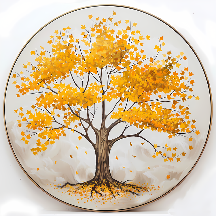 Yellow Maple Tree,Tree,Autumn Leaves