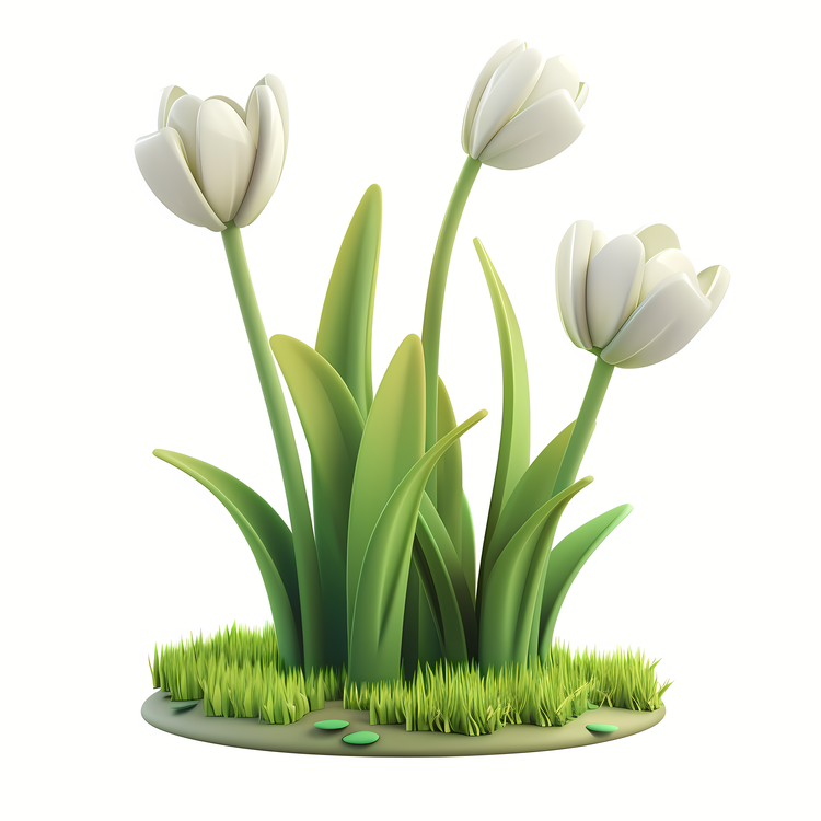 Spring Begins,White Tulips,Spring Flowers