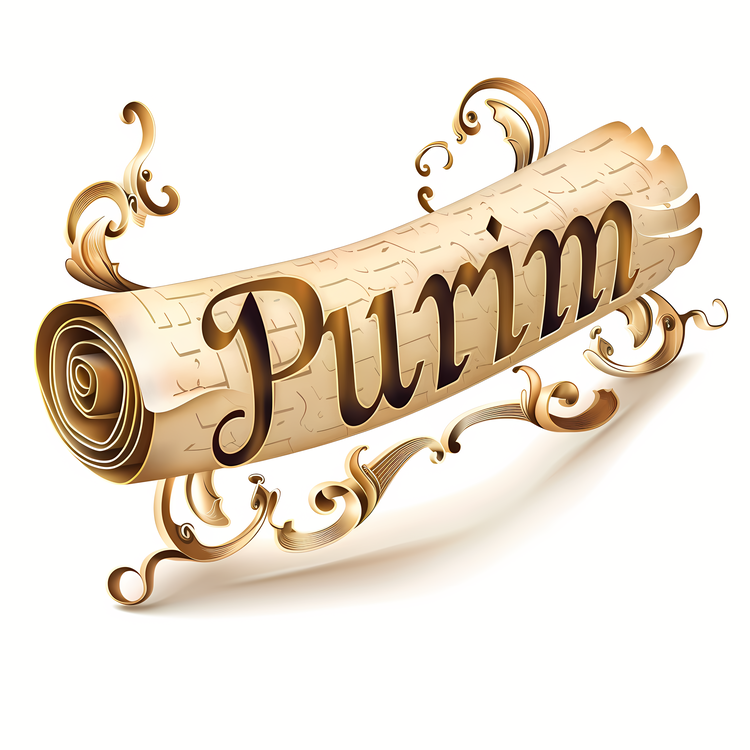 Purim,Gold Scroll,Jewish Scroll