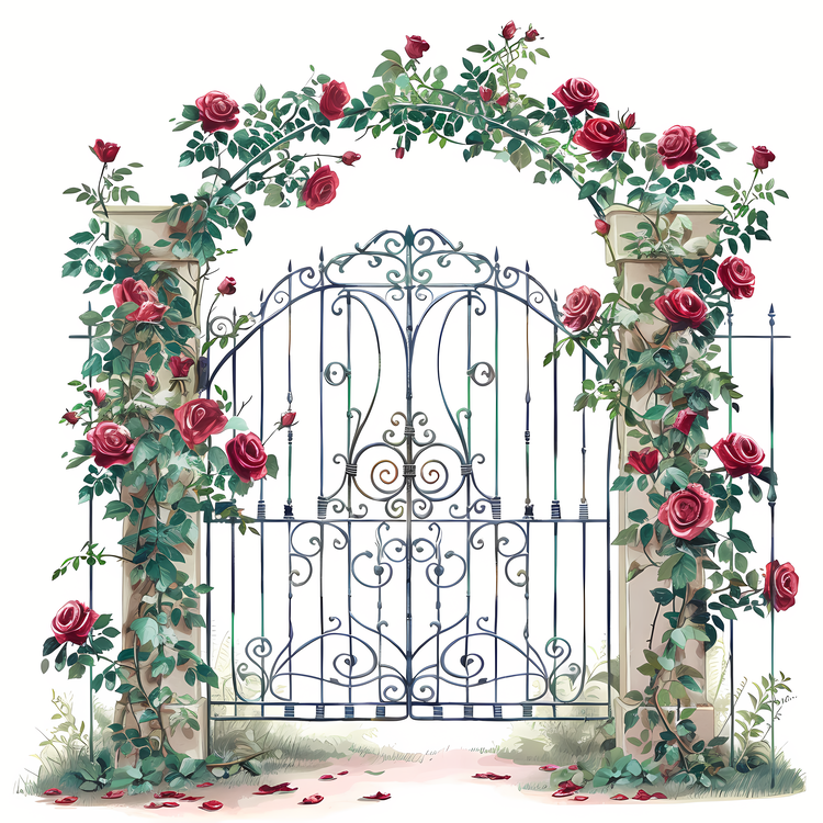 Garden Gate,Flowers,Rose