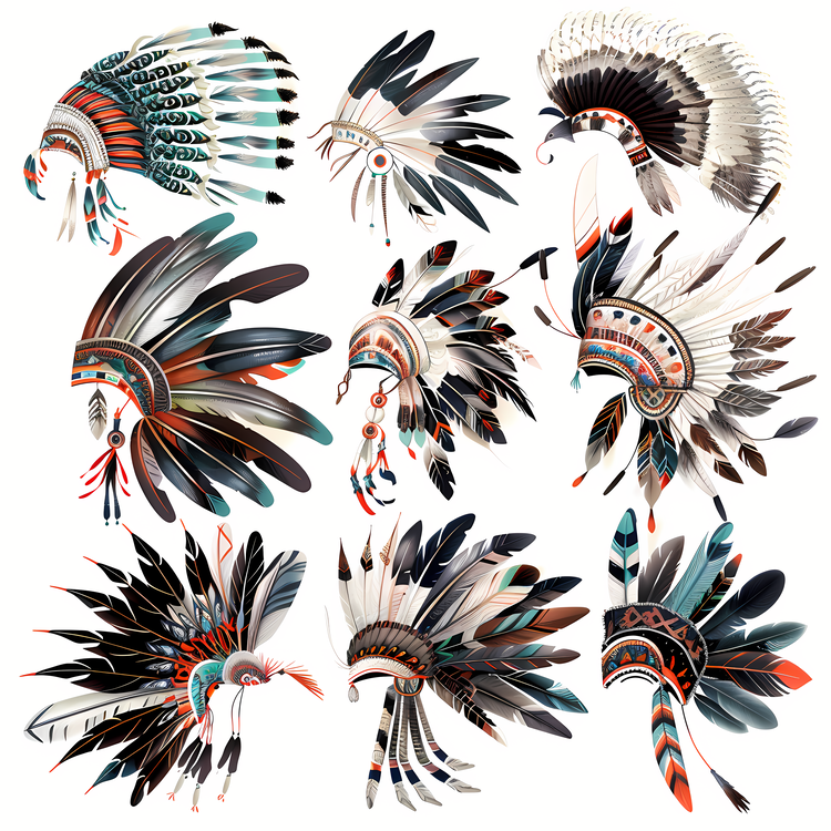 Indigenous Headgear,Native American Headdress,Feathered Headdress