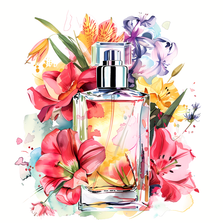 Fragrance Day,Floral Bouquet,Watercolor