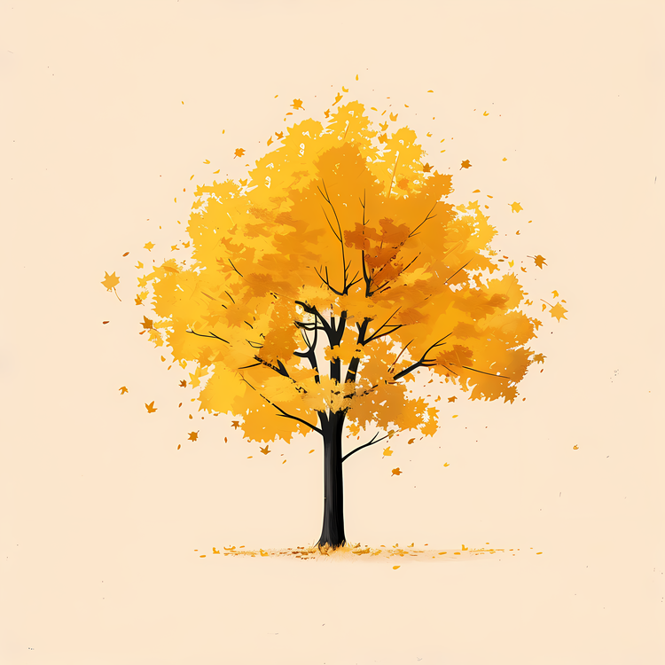 Yellow Maple Tree,Tree,Fall