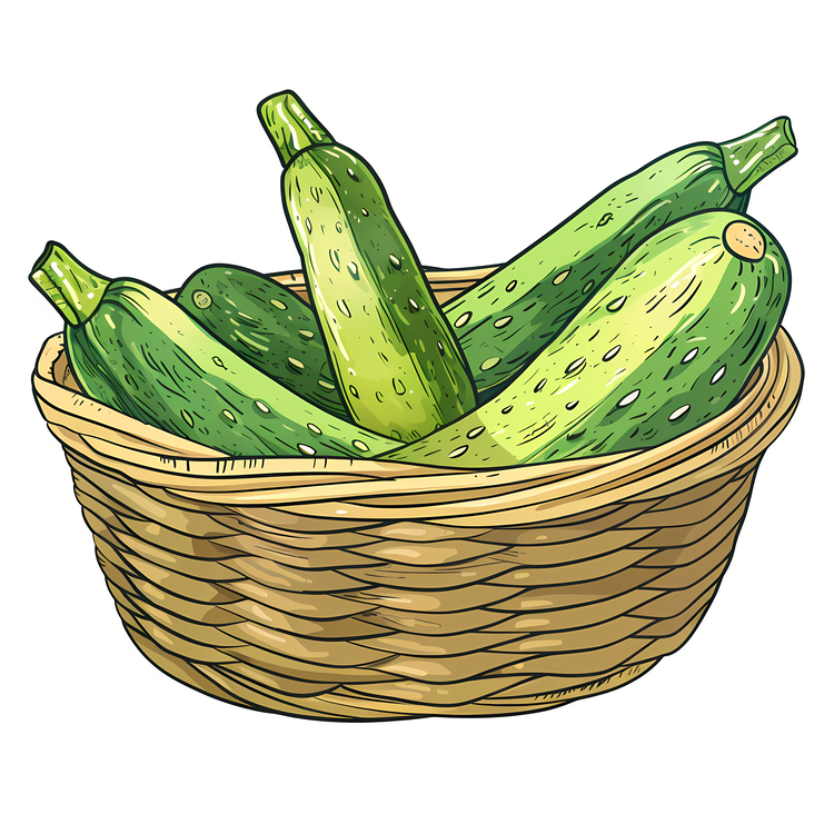 Zucchini,Green Cucumber,Vegetable Basket