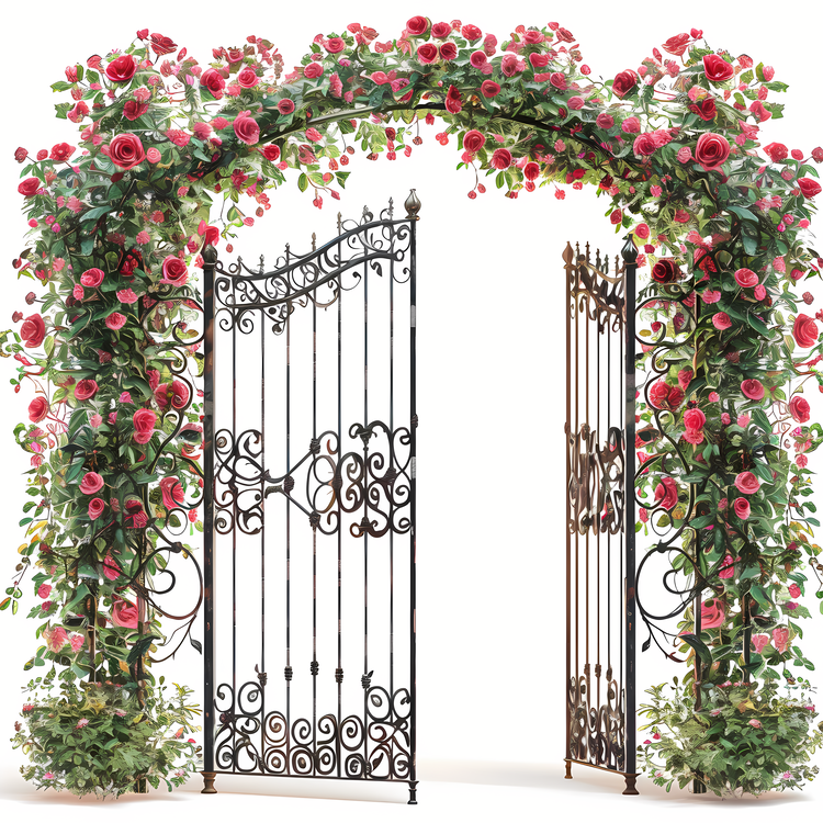 Garden Gate,Flowers,Flower Arbor