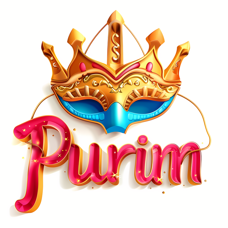 Purim,Mask,Golden Crown