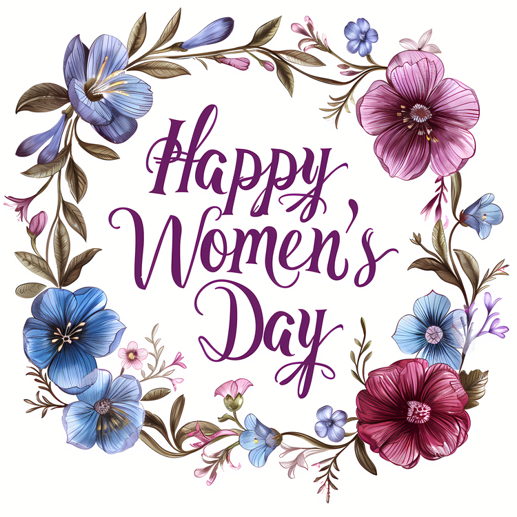 Happy Womens Day,Flower,Wreath